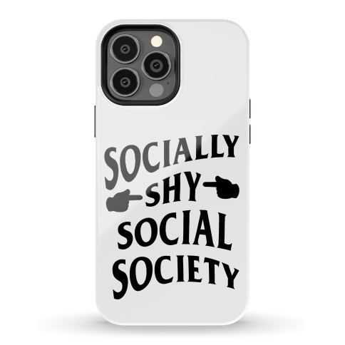Socially Shy Social Society (white) Phone Case