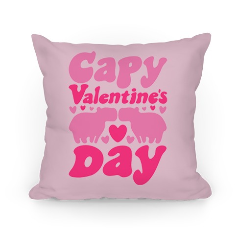 Capy Valentine's Day Capybara Parody Pillow