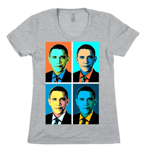 Pop Art Obama Womens T-Shirt