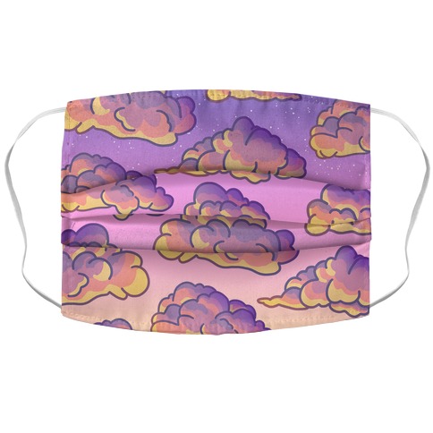 Sunset Clouds Pattern Accordion Face Mask