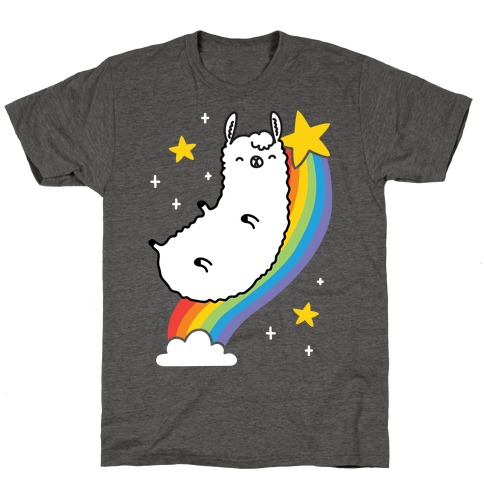 Llama On A Rainbow T-Shirt