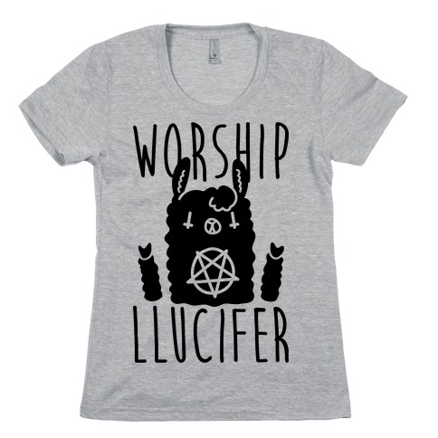 Worship Llucifer Llama Womens T-Shirt