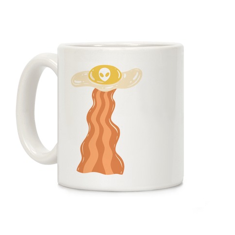 Bacon and Egg UFO Abduction Coffee Mug