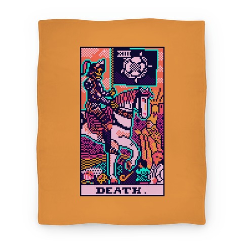 Pixelated Death Tarot Card Blanket
