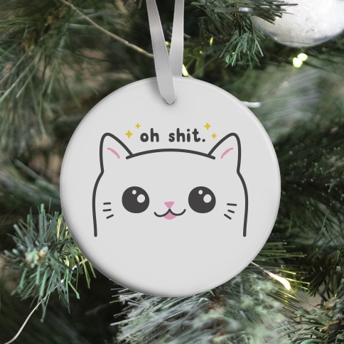 Cuss Cat Oh Shit Ornament