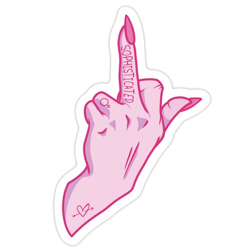 Sophisticated Middle Finger Die Cut Sticker