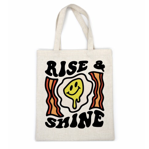 Rise And Shine Smiley Face Groovy Aesthetic Casual Tote