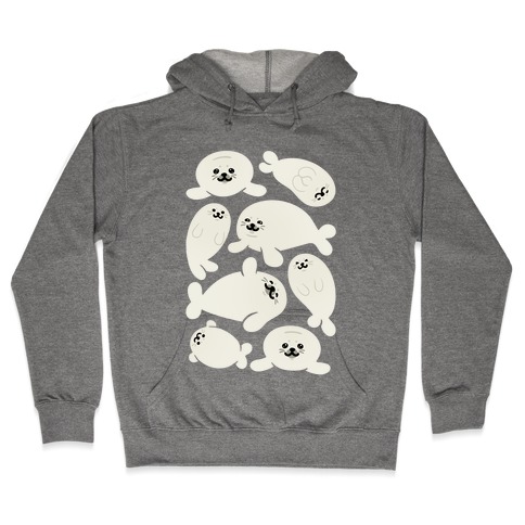 Baby Seals Pattern Study Hooded Sweatshirt