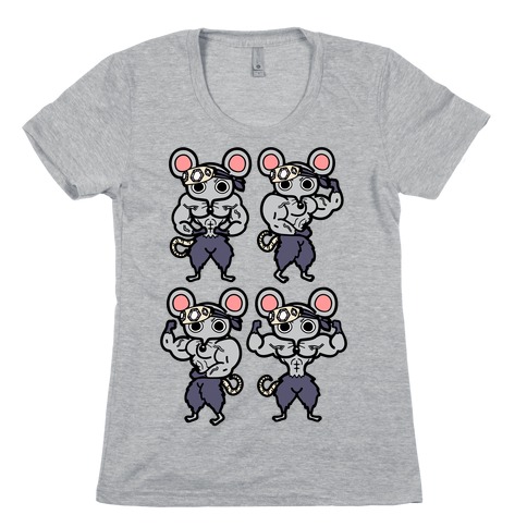 Muscle Mice Pattern Parody Womens T-Shirt