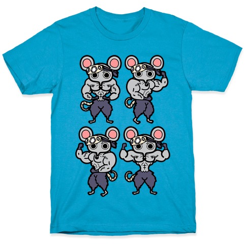 Muscle Mice Pattern Parody T-Shirt