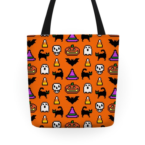 https://images.lookhuman.com/render/standard/ABaKnWh1PrVLKl413d3CK0sDuSXVLHFf/tote13in-whi-one_size-t-pixel-halloween-pattern.jpg