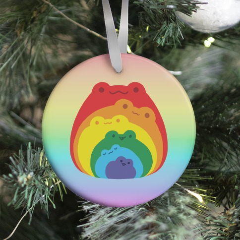 Frogs In Frogs In Frogs Rainbow Ornament
