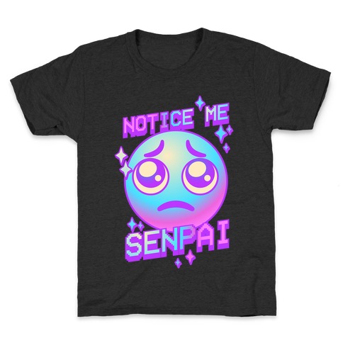 Notice Me Senpai Vaporwave Emoji Kids T-Shirt