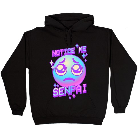 Notice Me Senpai Vaporwave Emoji Hooded Sweatshirt