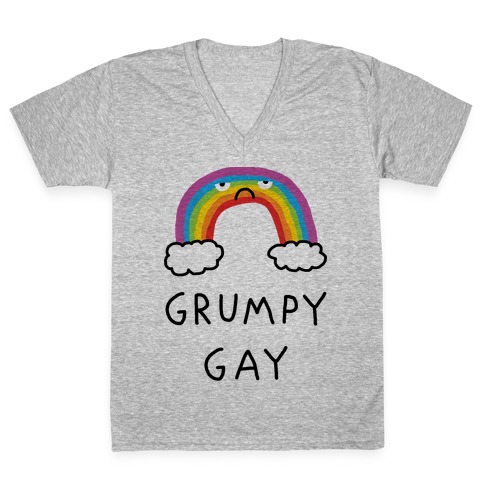 Grumpy Gay V-Neck Tee Shirt