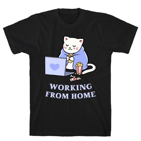 Working From Home Lazy Cat T-Shirt