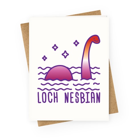 Loch Nesbian Lesbian Nessie Greeting Card