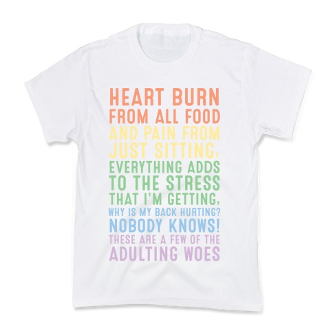 These Are A Few Of The Adulting Woes (Lighter Text Variant) Kids T-Shirt