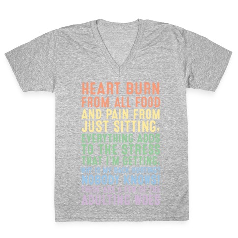 These Are A Few Of The Adulting Woes (Lighter Text Variant) V-Neck Tee Shirt