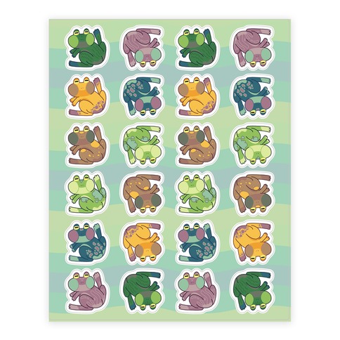 Cool Frogs Stickers and Decal Sheet
