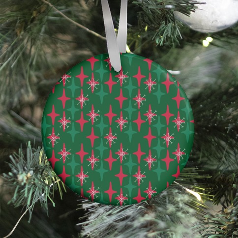 Retro Christmas Sparkle Pattern Ornament