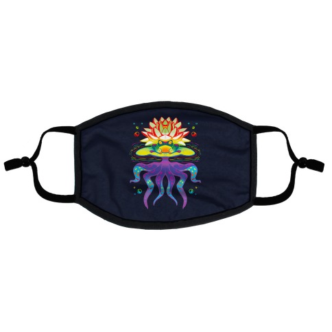 Psychedelic Lily Frog Flat Face Mask