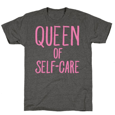 Queen of Self-Care White Print T-Shirt
