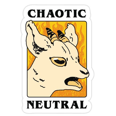 Chaotic Neutral Goat Die Cut Sticker