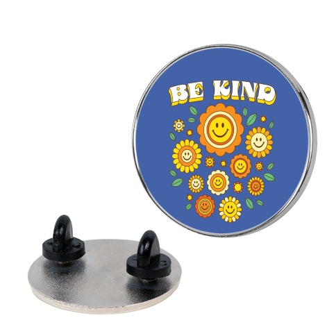Be Kind Flower Power Smileys Pin