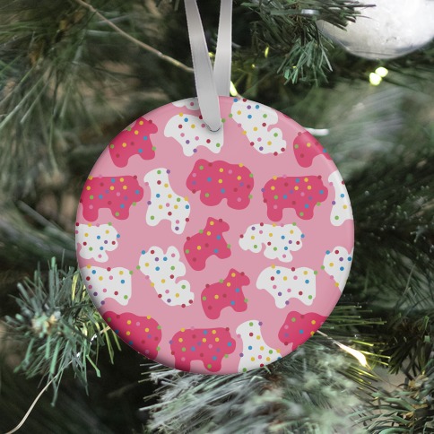 Frosted Animal Cracker Pattern Ornament