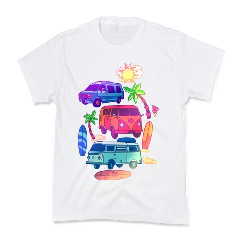 Beachy Van Life Pattern Kids T-Shirt