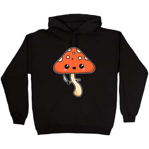 Mushroom With Knife Hooded Sweatshirt