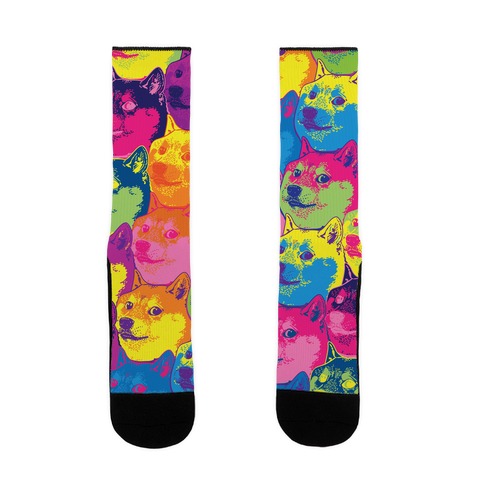 Pop Art Doge Pattern Sock