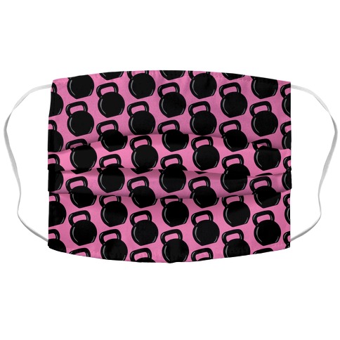 Kettlebell Pattern (Pink Background) Accordion Face Mask