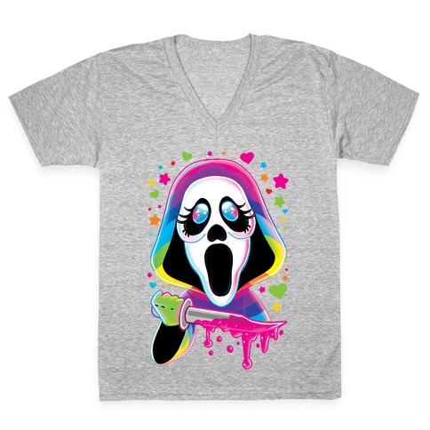 90's Rainbow Scream V-Neck Tee Shirt
