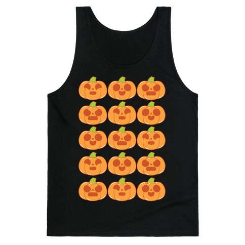 Kawaii Pumpkins Pattern Orange Tank Top