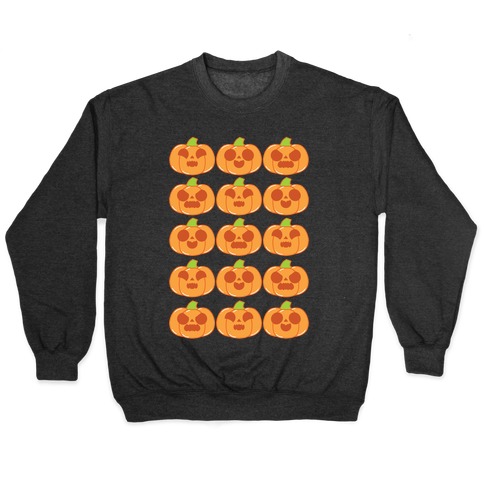Kawaii Pumpkins Pattern Orange Pullover