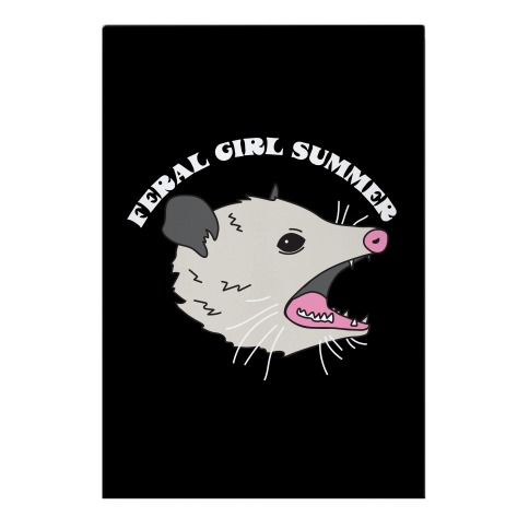 Feral Girl Summer Opossum Garden Flag
