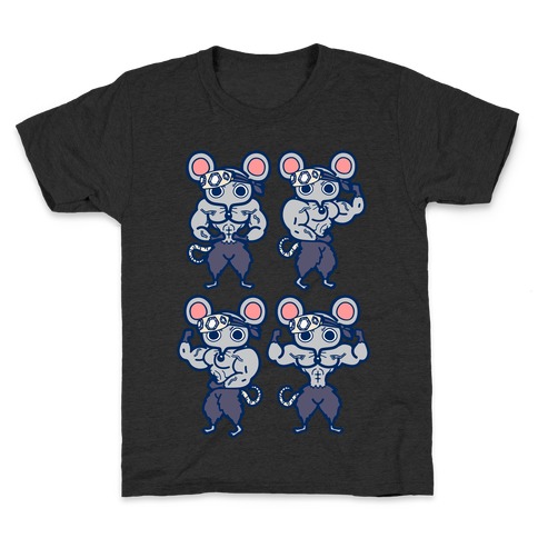 Muscle Mice Pattern Parody Kids T-Shirt