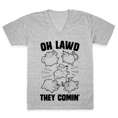 Oh Lawd, Here They Come! V-Neck Tee Shirt
