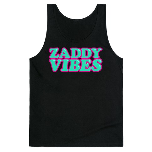 Zaddy Vibes White Print Tank Top