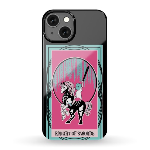 Creepy Cute Tarots: Knight of Swords (black) Phone Case