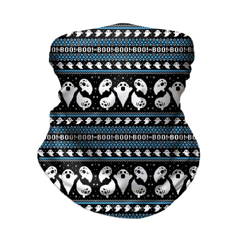 Spooky Ghosts Ugly Sweater Neck Gaiter