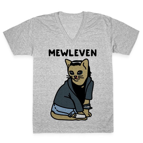 Mewleven Parody V-Neck Tee Shirt