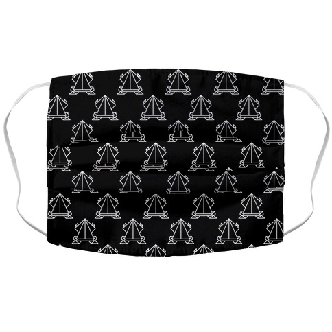 Origami Frog Pattern Black Accordion Face Mask