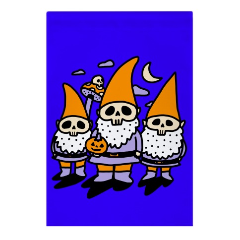 Happy Hall-Gnome-Ween (Halloween Gnomes) Garden Flag