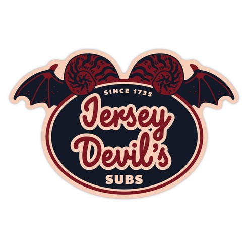 Jersey Devil Subs Logo Parody Die Cut Sticker