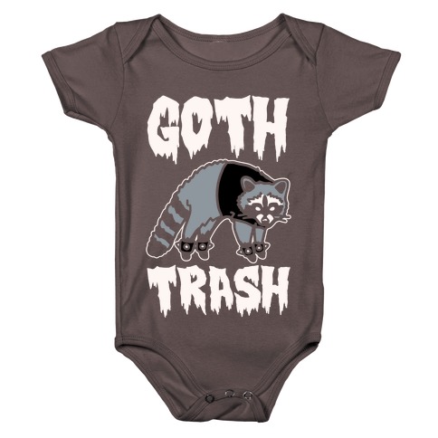 Goth Trash Raccoon White Print Baby One-Piece