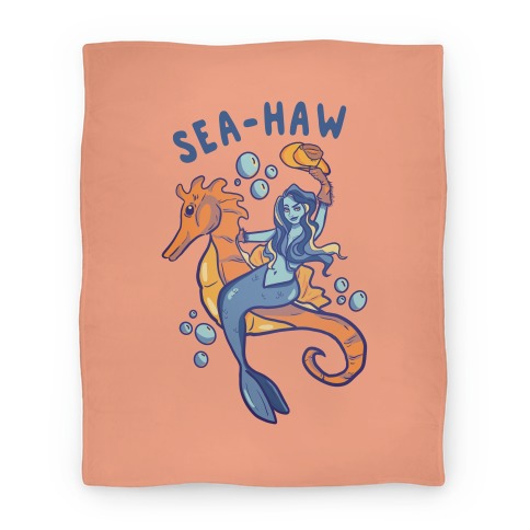 Sea-Haw Cowgirl Mermaid Blanket