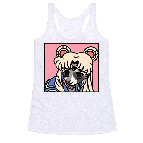 Sailor Moon Redraw Raccoon Racerback Tank Top